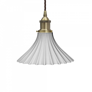 Scallop Fluted Bell Clear Water Pendant Light